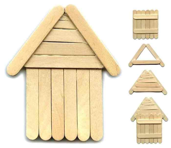 Stick popsicle house crafts sticks kids craft ice cream easy houses story recycled projects plans make preschoolers things two model