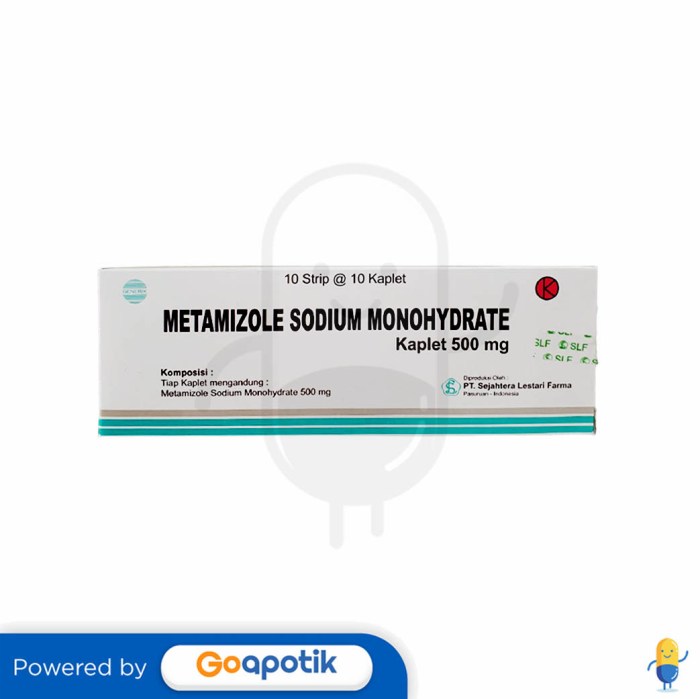 Pronto Metamizole Sodium 500 Mg Obat Apa